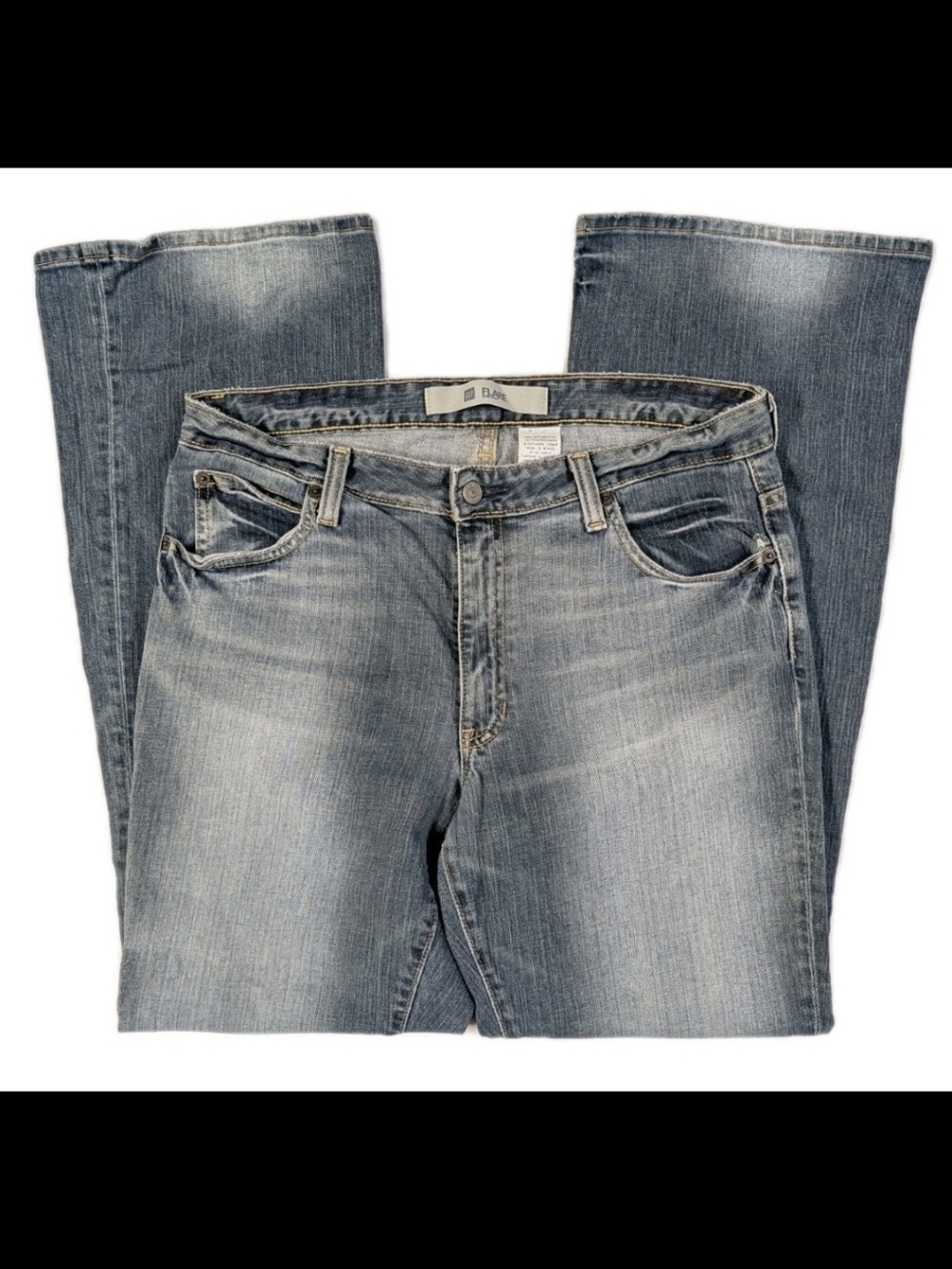 Vintage Y2K Gap Jeans Womens 12 Regular Flare Stretch Medium Wash Blue Denim